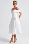 BENNET MIDI DRESS - WHITE - Maison Sydney