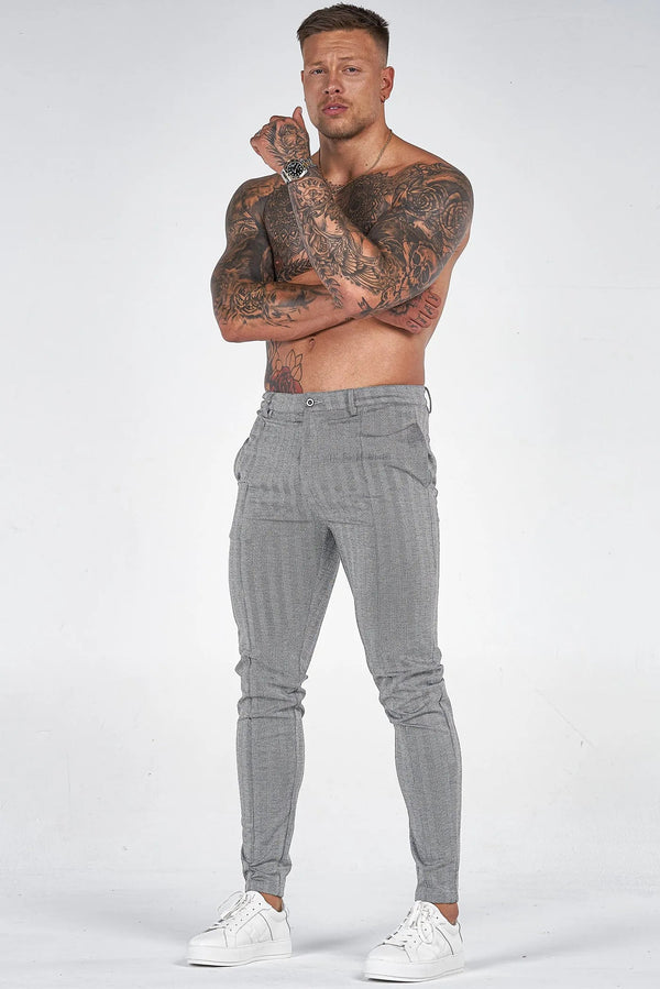 THE CHEVRON TROUSERS - GREY - Maison Sydney