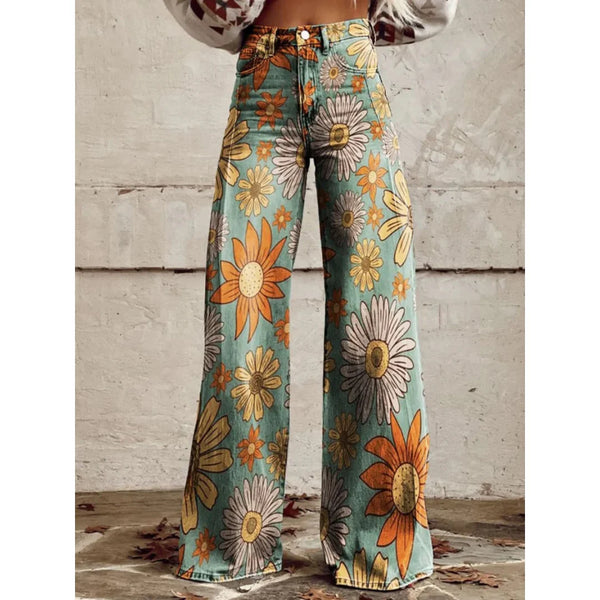 Marella™ | Vintage Chevron Wide-Leg Pants - Maison Sydney