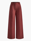 Solid Wide Leg Pants Without Belt - Maison Sydney