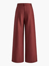 Solid Wide Leg Pants Without Belt - Maison Sydney