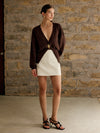 Golden Button Plain Cardigan - Maison Sydney
