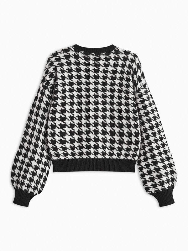 Velvet-Bow Lantern Sleeve Sweater - Maison Sydney