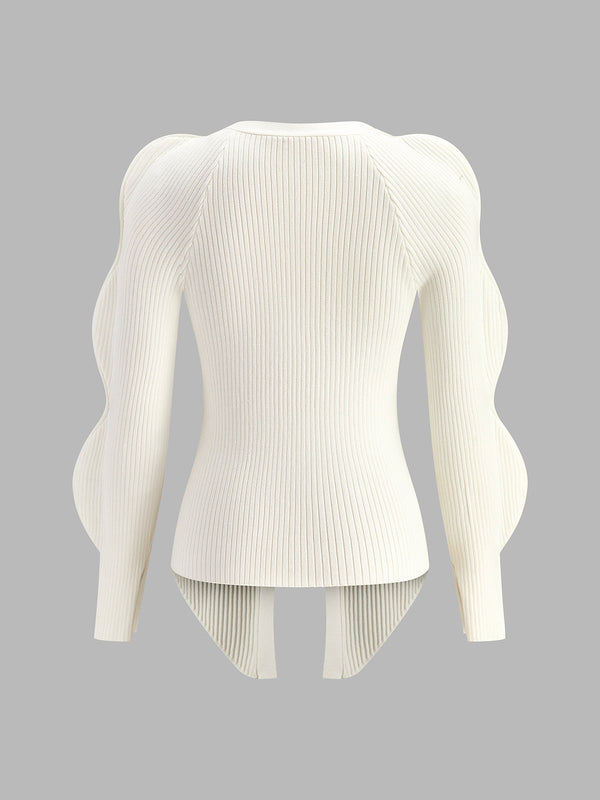 Turn Lock Wave-Sleeve Cardigan - Maison Sydney