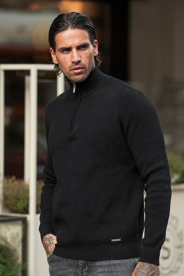 THE RENZO HALF ZIP SWEATER - Maison Sydney