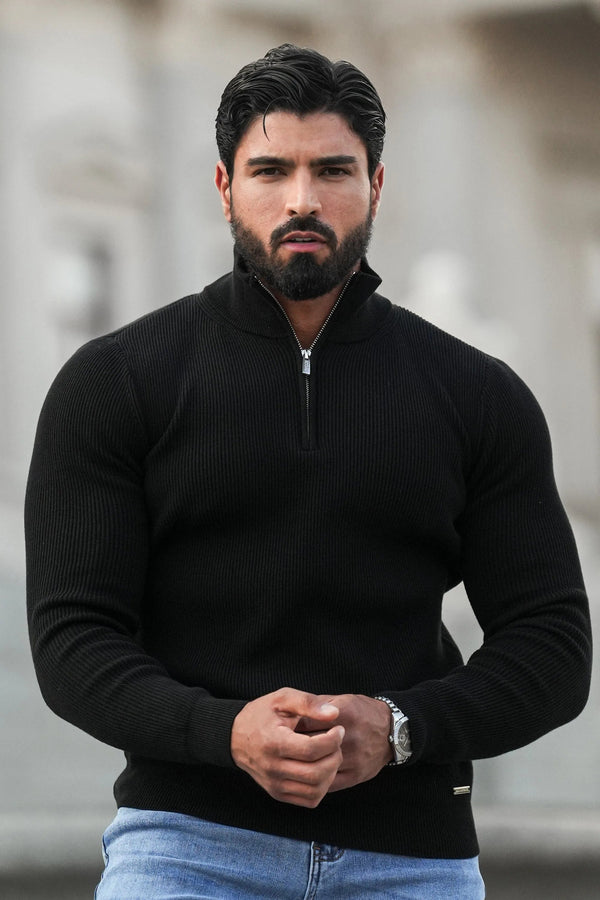 THE RENZO HALF ZIP SWEATER - Maison Sydney
