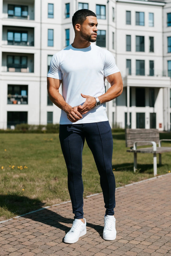 THE CHEVRON TROUSERS - NAVY BLUE - Maison Sydney