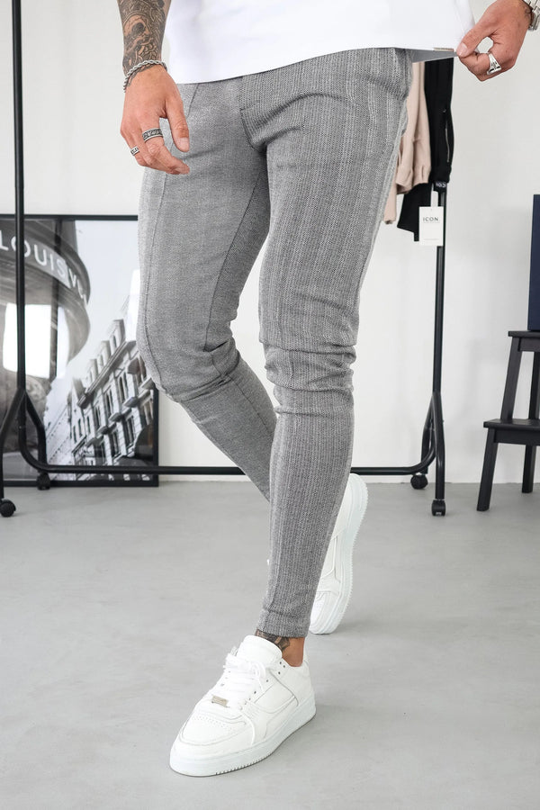 THE CHEVRON TROUSERS - GREY - Maison Sydney