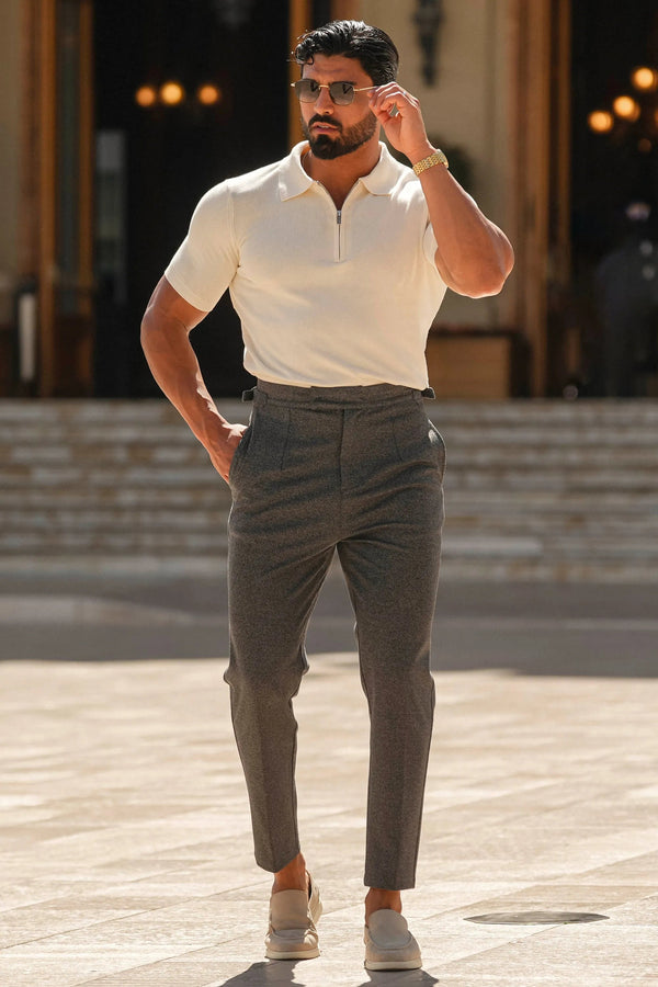 THE ALESSIO TROUSERS - DARK GREY - Maison Sydney