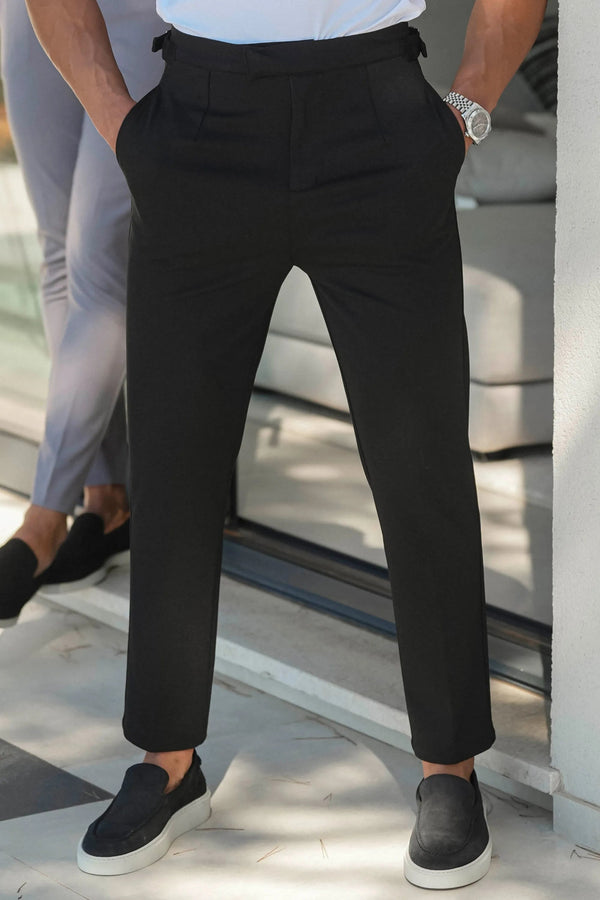 THE ALESSIO TROUSERS - BLACK - Maison Sydney