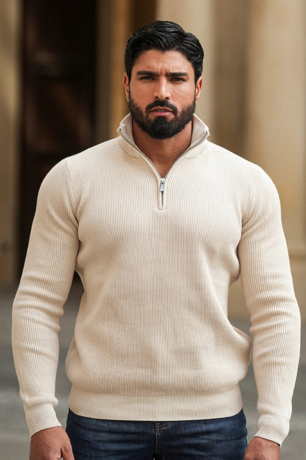 THE RENZO HALF ZIP SWEATER - Maison Sydney