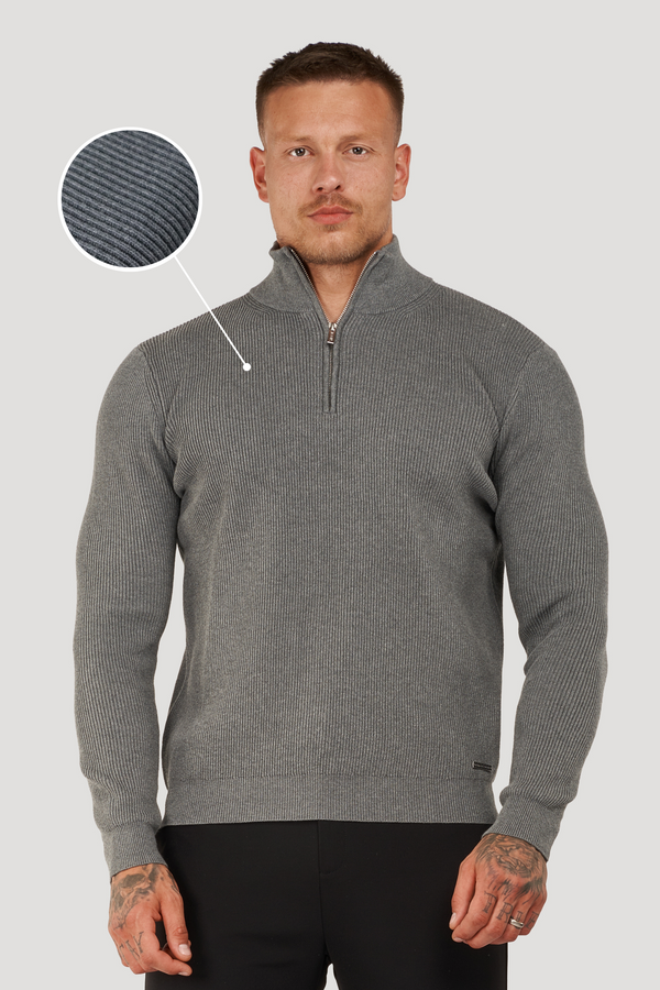 THE RENZO HALF ZIP SWEATER - Maison Sydney