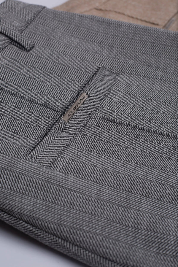 THE CHEVRON TROUSERS - GREY - Maison Sydney