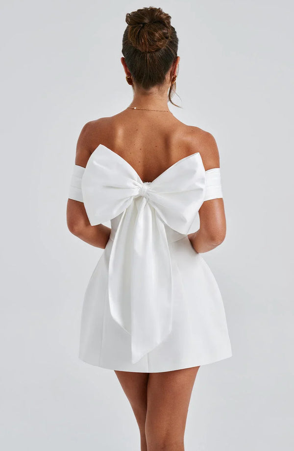 NOIR MINI DRESS - IVORY - Maison Sydney