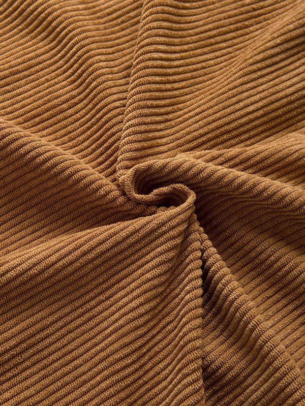 Relax Fit Colorblock Corduroy Hooded Shirt - Maison Sydney