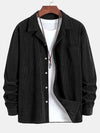 Long Sleeve Corduroy Cuban Collar Shirt - Maison Sydney