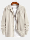 Long Sleeve Corduroy Cuban Collar Shirt - Maison Sydney