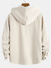 Fleece Lined Corduroy HoodedOvershirt - Maison Sydney