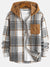 Relax Fit Contrast Corduroy Plaid Hooded Shirt - Maison Sydney