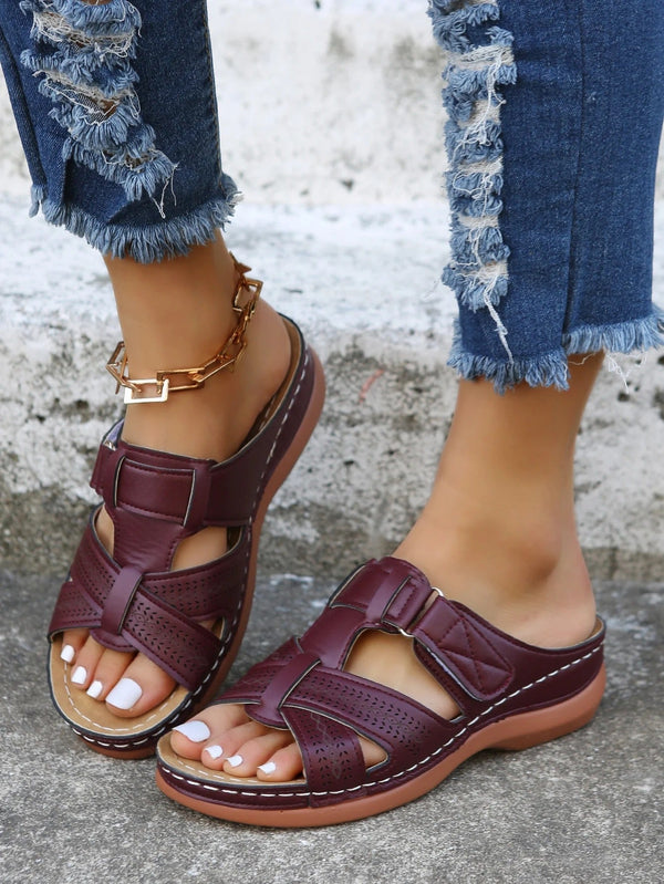 AALIYAH | Orthopedic Leather Sandals with Open Toe - Maison Sydney