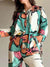 Unique Graffiti Print Casual Long Sleeve Shirt