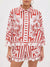 Unique Floral Print Wide Sleeve Shirt and Elastic Waist Pocketed Shorts Set