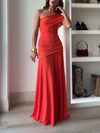 Elegance EffortlessMesh Off Shoulder Ruched Stretch Maxi Dress