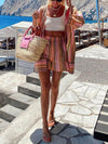 Abstract Pattern Fashion Print Loose Top And Shorts Two-Piece Set