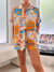 Sun Lounger Loose Printed Shirt Shorts Set
