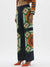 One-Of-A-Kind Unique Coral Graphic Print Elastic Waist Pocketed Wide Leg Pants