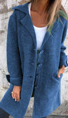 Aveline - Single Breasted Casual Wool Coat with Lapels - Maison Sydney