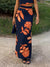 Exquisite Plant And Flower Print Slit Skirt