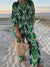 Unique Ethnic Pattern Printed Long-Sleeved Shirt And Wide-Leg Pants Set