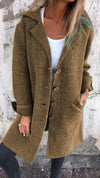 Aveline - Single Breasted Casual Wool Coat with Lapels - Maison Sydney