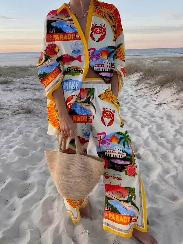 Fashion Casual Holiday Style Unique Print Set