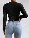 Plain Waffle Slim Sweater - Maison Sydney