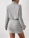 Mock Neck Ribbed Short Dress - Maison Sydney