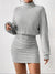 Mock Neck Ribbed Short Dress - Maison Sydney