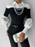 Color Block Skinny Lapel Top - Maison Sydney