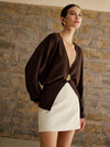 Golden Button Plain Cardigan - Maison Sydney