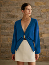 Golden Button Plain Cardigan - Maison Sydney