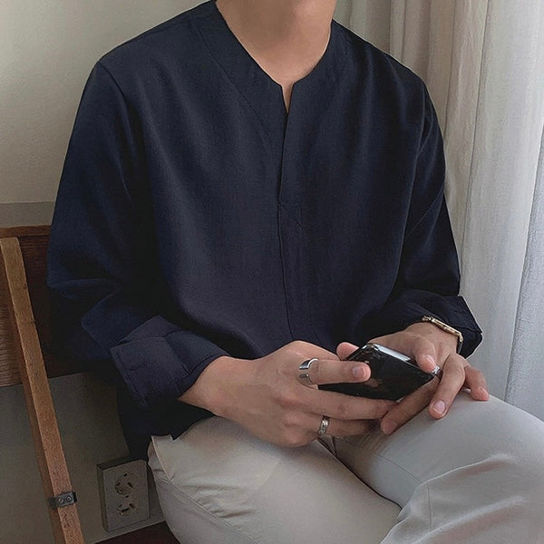 CHUNGJU Korean Collar Shirt - Maison Sydney