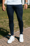 THE CHEVRON TROUSERS - NAVY BLUE - Maison Sydney