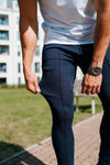 THE CHEVRON TROUSERS - NAVY BLUE - Maison Sydney