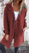 Aveline - Single Breasted Casual Wool Coat with Lapels - Maison Sydney