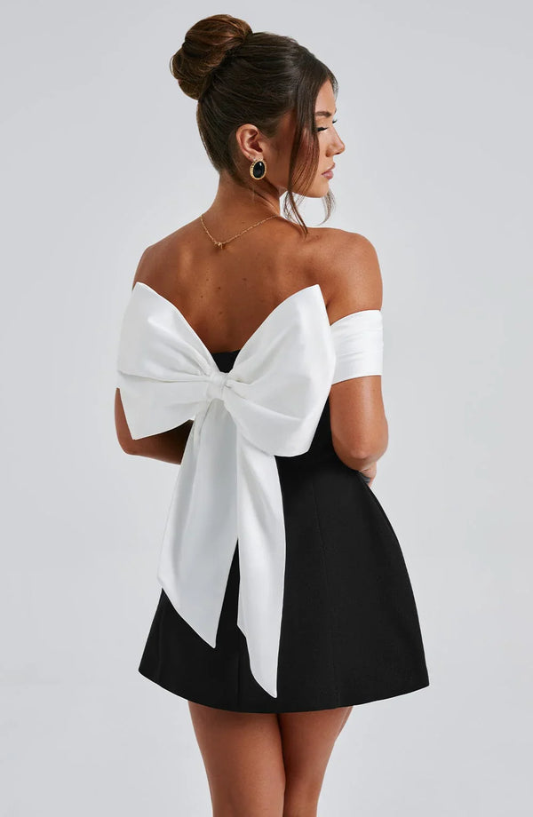 NOIR MINI DRESS - BLACK/WHITE - Maison Sydney
