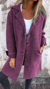 Aveline - Single Breasted Casual Wool Coat with Lapels - Maison Sydney