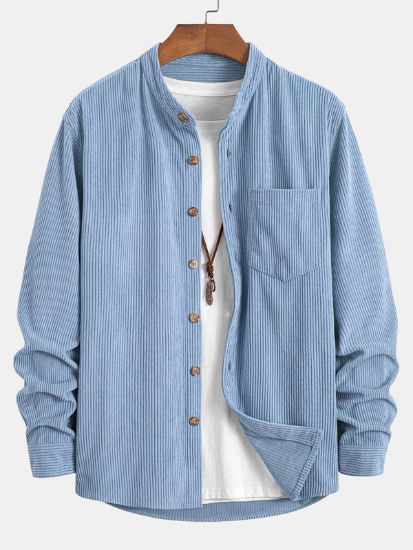 Corduroy Stand Collar Shirt - Maison Sydney