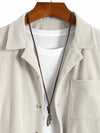 Long Sleeve Corduroy Cuban Collar Shirt - Maison Sydney