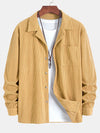 Long Sleeve Corduroy Cuban Collar Shirt - Maison Sydney